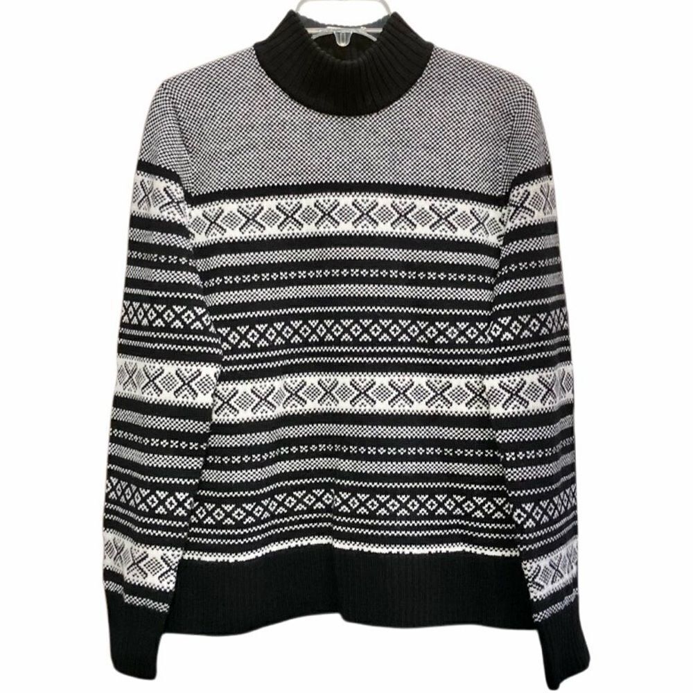 Brooks Brothers Merino Wool Sweater in Black/White Women’s XL